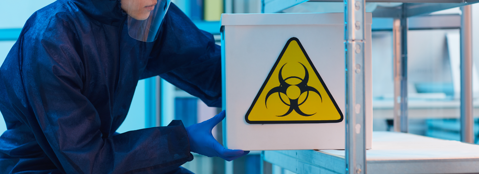 Person handling clinical waste