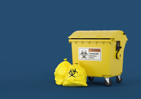 Biohazard waste bag and bin