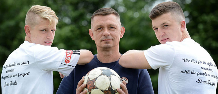 Dom's farther with Dom Doyle FC team members 