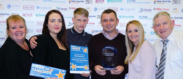 Dom Doyle FC team - Pride of Tameside Award 2018 