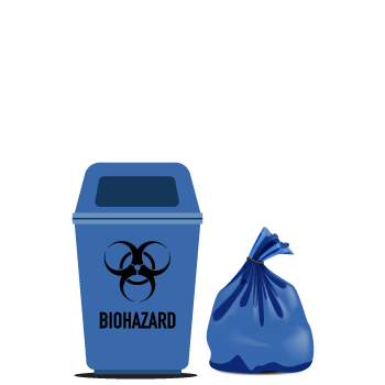 blue waste bags