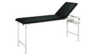 Enfield Fixed Height Medical Examination Couch – 76cm Height – Black PVC Upholstery – Steel Frame with Adjustable Backrest and Paper Roll Holder