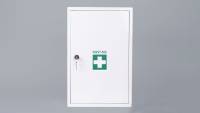 Steroplast Metal First Aid Cabinet – Empty – Lockable Wall-Mountable Steel Case with Shelves – 46cm x 30cm x 14cm