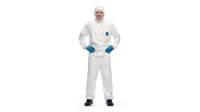 White Disposable Hooded Coverall – Lightweight Breathable Protective Overall with Zip Closure – Elasticated Hood & Cuffs – Single Use – Available in S, M, L, XL