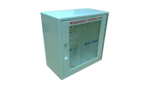 Indoor Defibrillator Cabinet – With Alarm – Wall-Mounted – Universal Fit – Metal with Clear Acrylic Front