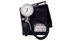 Topaz Deluxe Aneroid Sphygmomanometer – Manual Blood Pressure Monitor – Adult Cuff – Trigger Release – Metal Casing – With Zip Pouch