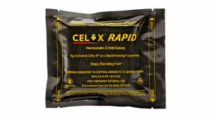 Celox Rapid Z-Fold Haemostatic Gauze – 1.5m x 7.6cm, Fast-Acting Bleeding Control