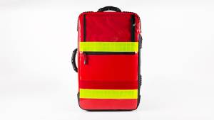 Premier Emergency Backpack – PVC Tarpaulin – 52cm x 30cm x 25cm – Red – 7 Modular Bags, O2 Bottle Holder