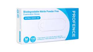 Profence Biodegradable Nitrile Gloves – Blue – Medical Grade – Powder-Free, Latex-Free – Pack of 100