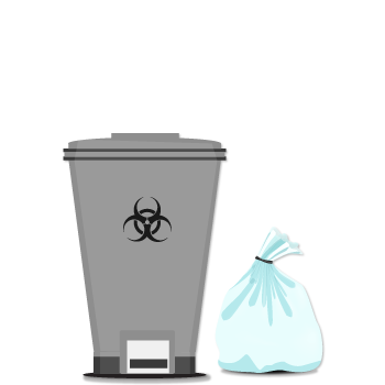Clear biohazard bags