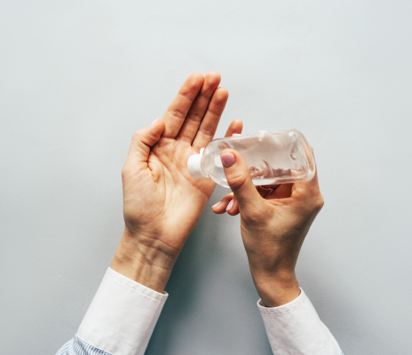 Using hand sanitiser