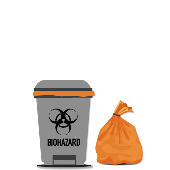 Orange biohazard bags