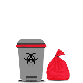 Red biohazard bags