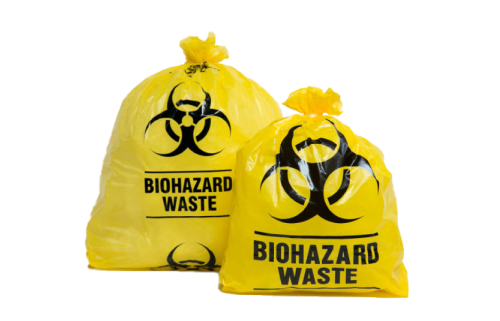 Biohazard waste bags
