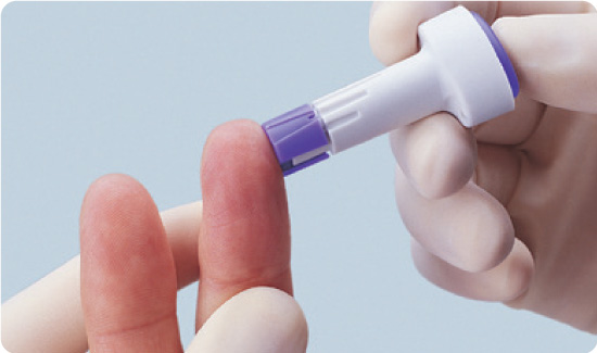 Accu-Chek Plus Lancets - Step 3 Press Purple Button