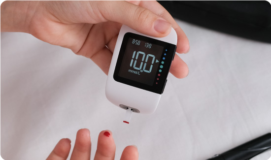 Accu Chek Blood Glucose System Being Used