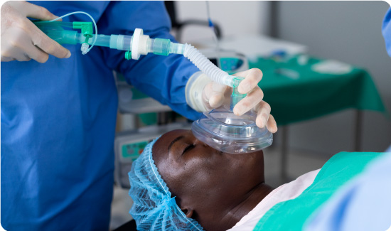Patient with Anaesthetic Mask