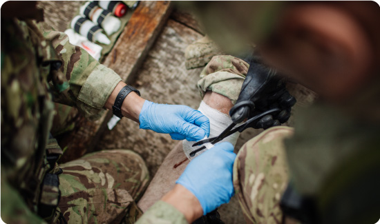 Army Medic Treating a Soldier
