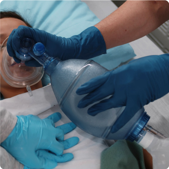 BVM Mask being used