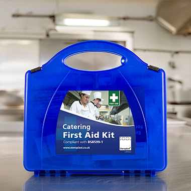 Catering first aid kit in kitchen environment