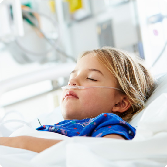 Child with Nasal Cannula in