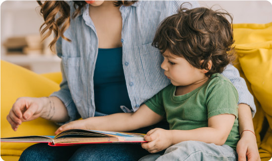 Woman looking after child
