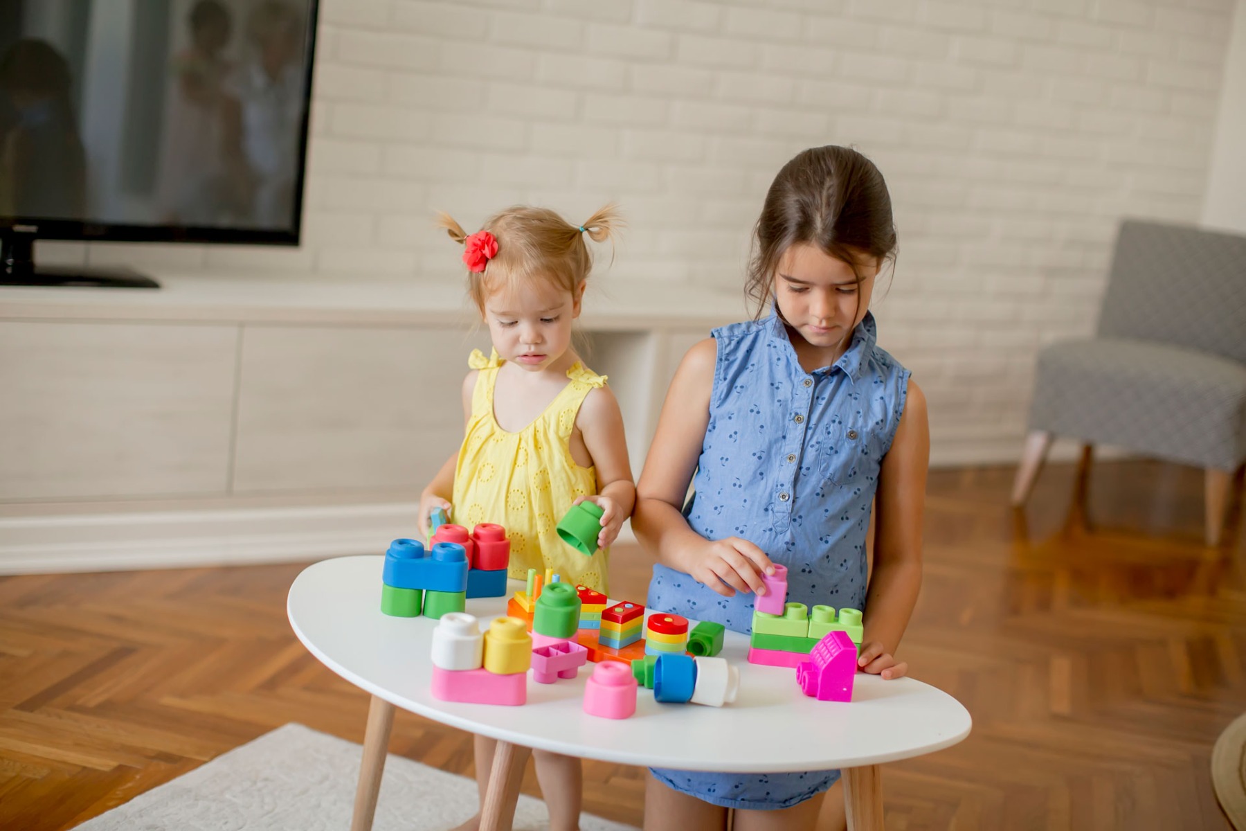 young children playing