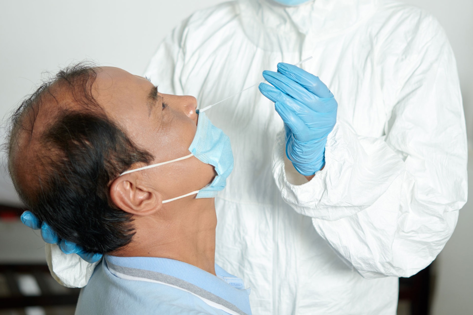 Man testing for Covid 19