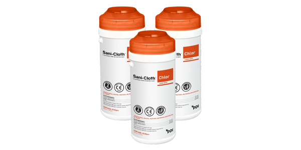 PDI Sani-Cloth® Chlor | 2-in-1 Detergent & Disinfectant | 50 Wipes - Pack of 6