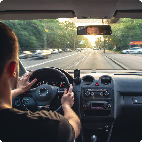 Man Driving a Car
