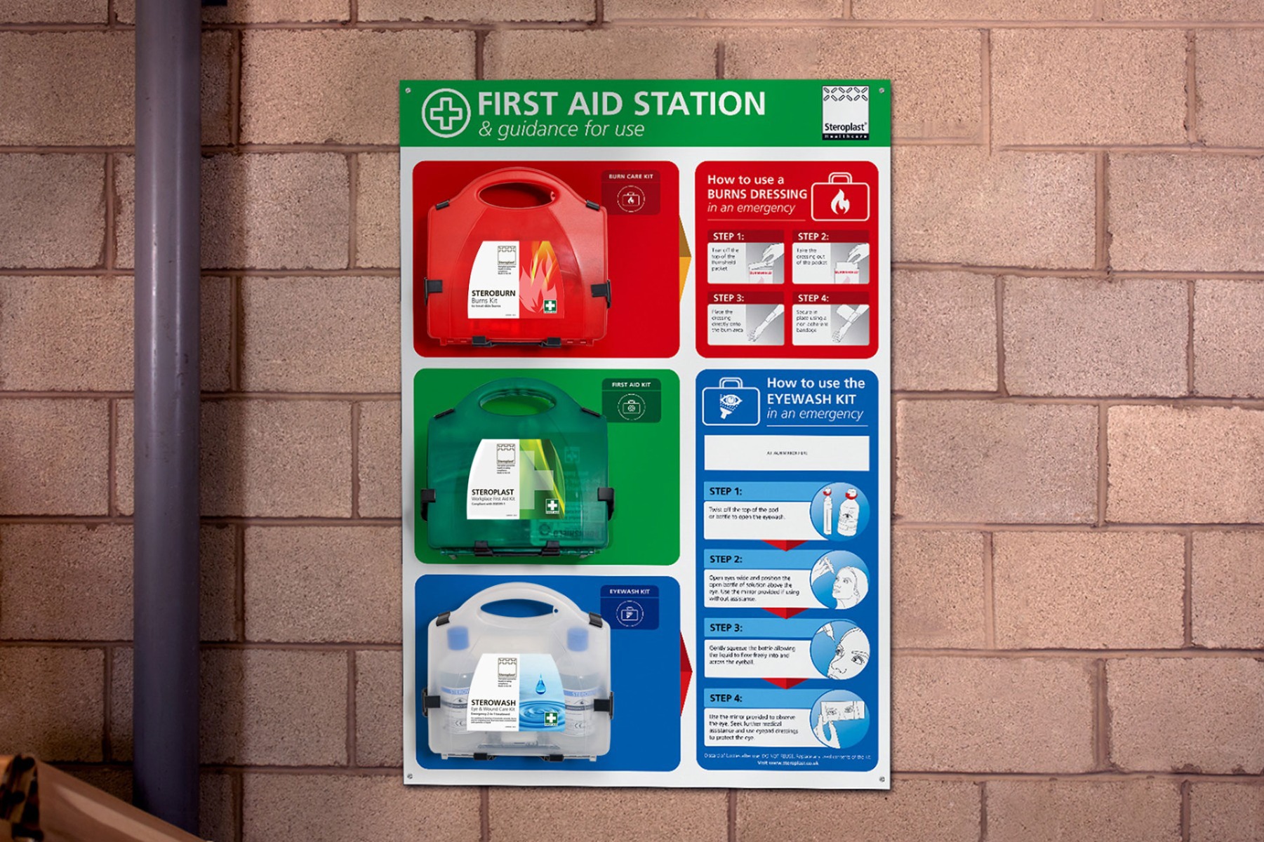 First aid kit station