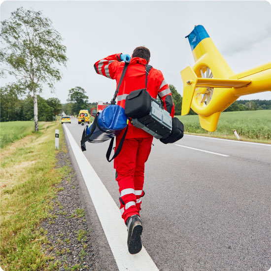 First Responder running to Scene