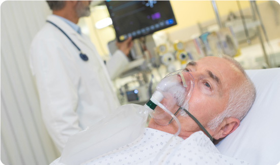 High Concentration Oxygen Mask On Face
