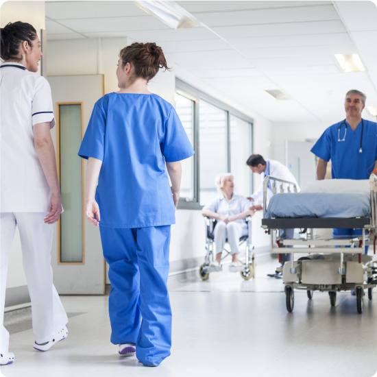 Staff in a hospital