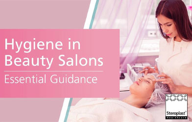 A serene beauty salon setting, showcasing a professional gently treating a client with a head massage in a well-lit and calming environment, conveying hygiene standards and practices.