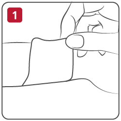Step 1 - Place the dressing over the wound