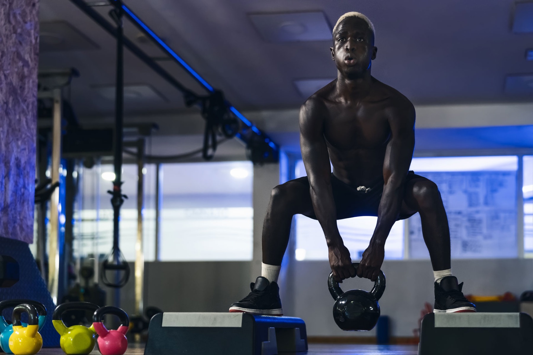 man working out in the gym