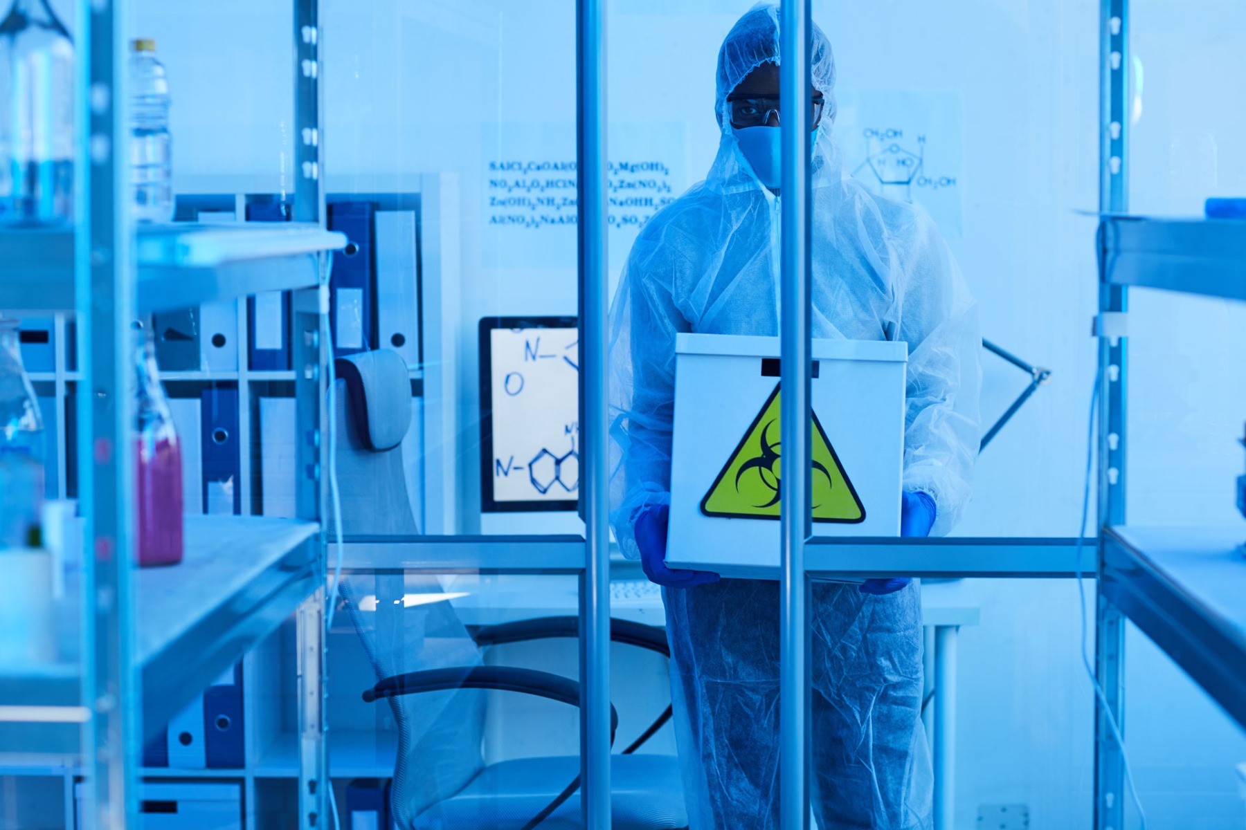 Man in chemical lab