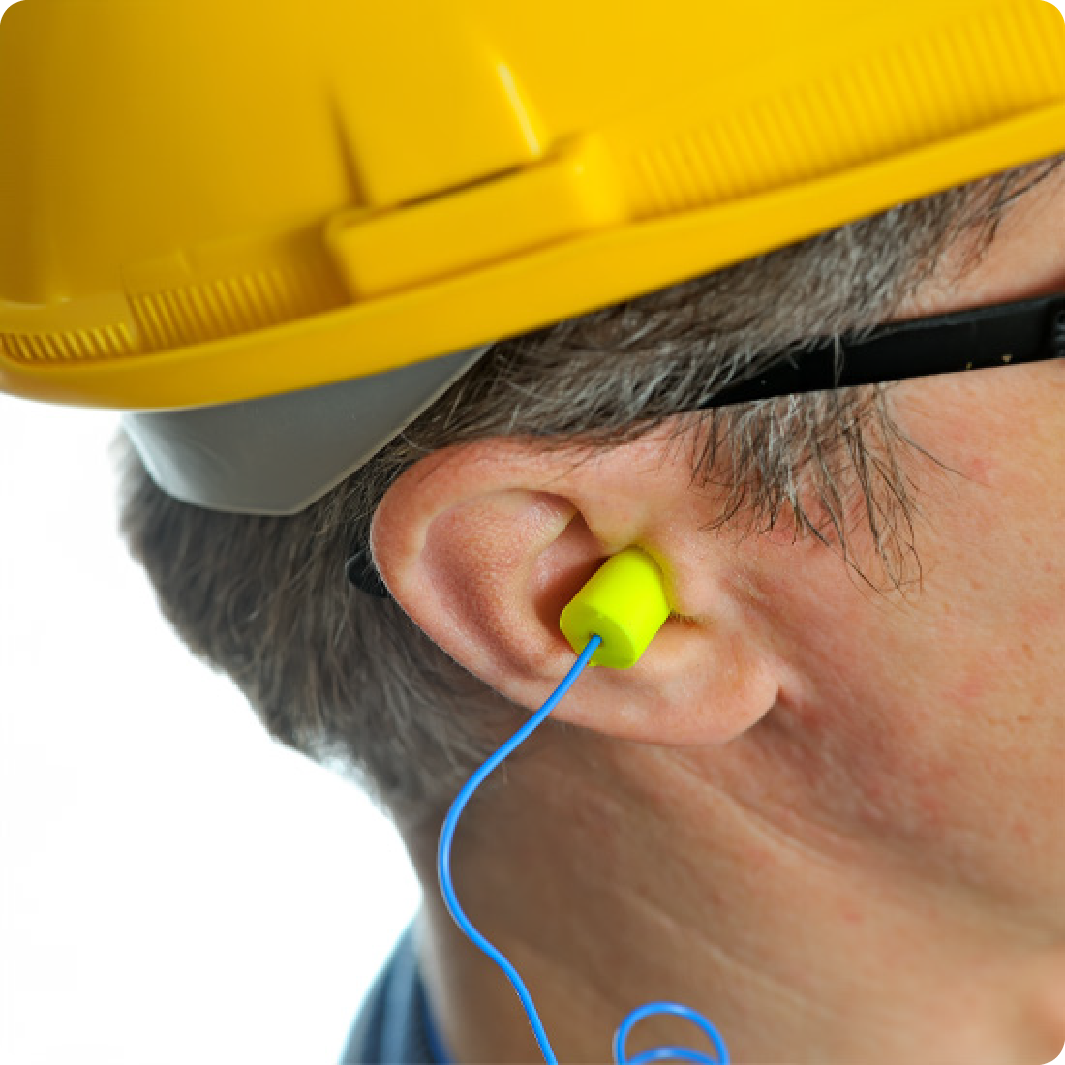 Man using Ear plugs