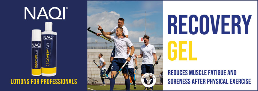 NAQI Recovery Gel banner advertisement which reads 