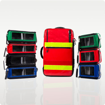 Premier emergency backpack with module bags surrounding it