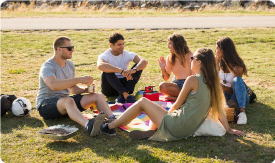 Group of Friends Having a Picnic