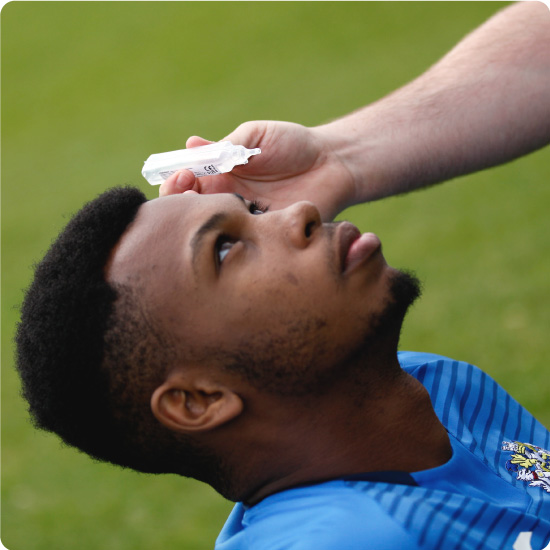 Sterowash being used on footballer