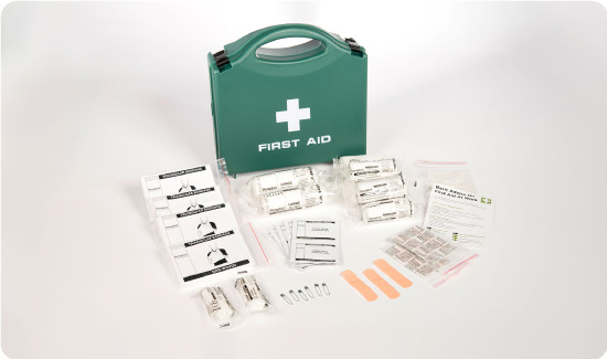 Triangular bandage in first aid kit