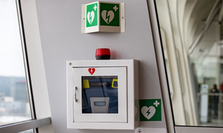 Defibrillator in public space