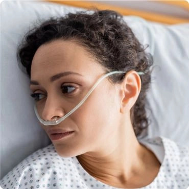 Woman with Nasal Cannula in