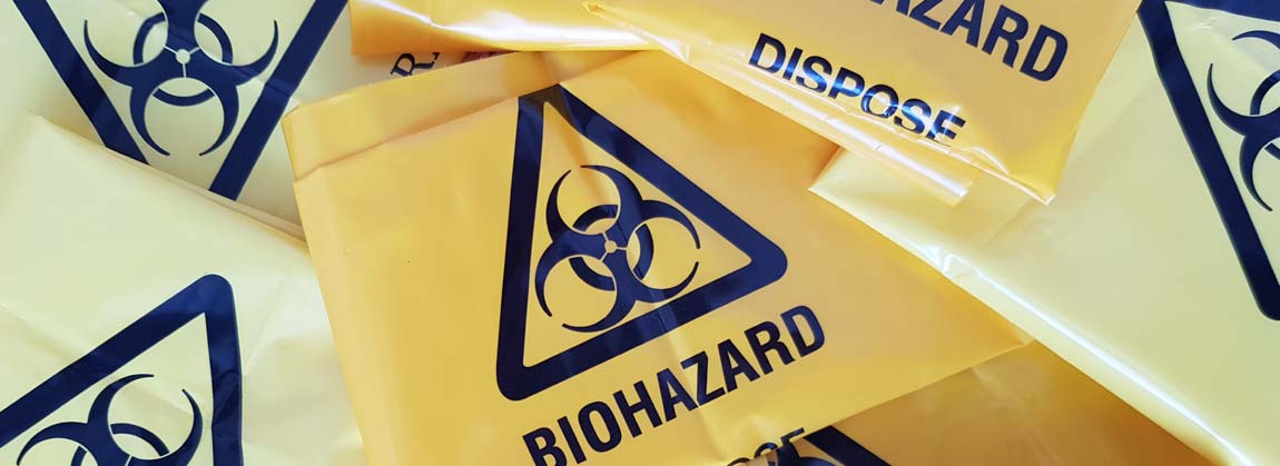 Biohazard waste bags