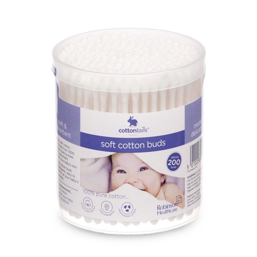 Pack of soft cotton buds with 200-count label