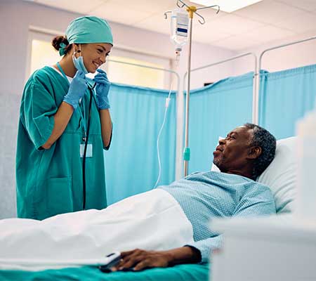 doctor with hospital patient