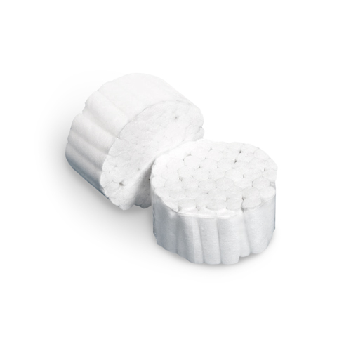 Two cylindrical cotton nasal plugs placed together